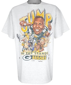 Nfl Green Bay Packers Robert Brooks Caricature T-Shirt 1998 Vintage Style Hoodie Sweatshirt Reprinted Full Size Gifts for Fans