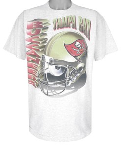 Nfl Tampa Bay Buccaneers Helmet Single Stitch T-Shirt 1990s Vintage Style Hoodie Sweatshirt Reprinted Full Size Gifts for Fans