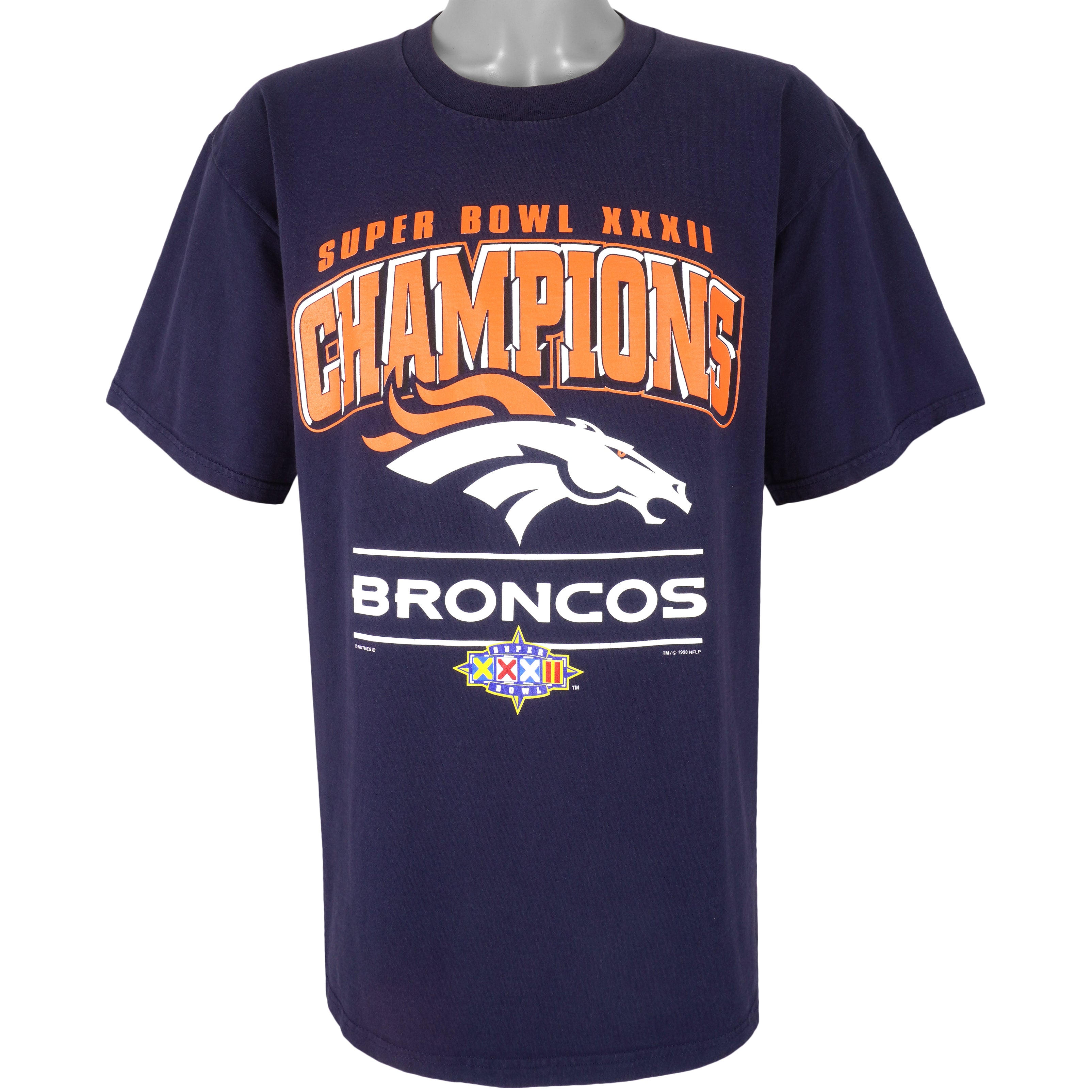 Nfl Denver Broncos, Champions T-Shirt 1998 Vintage Style Hoodie Sweatshirt Reprinted Full Size Gifts for Fans