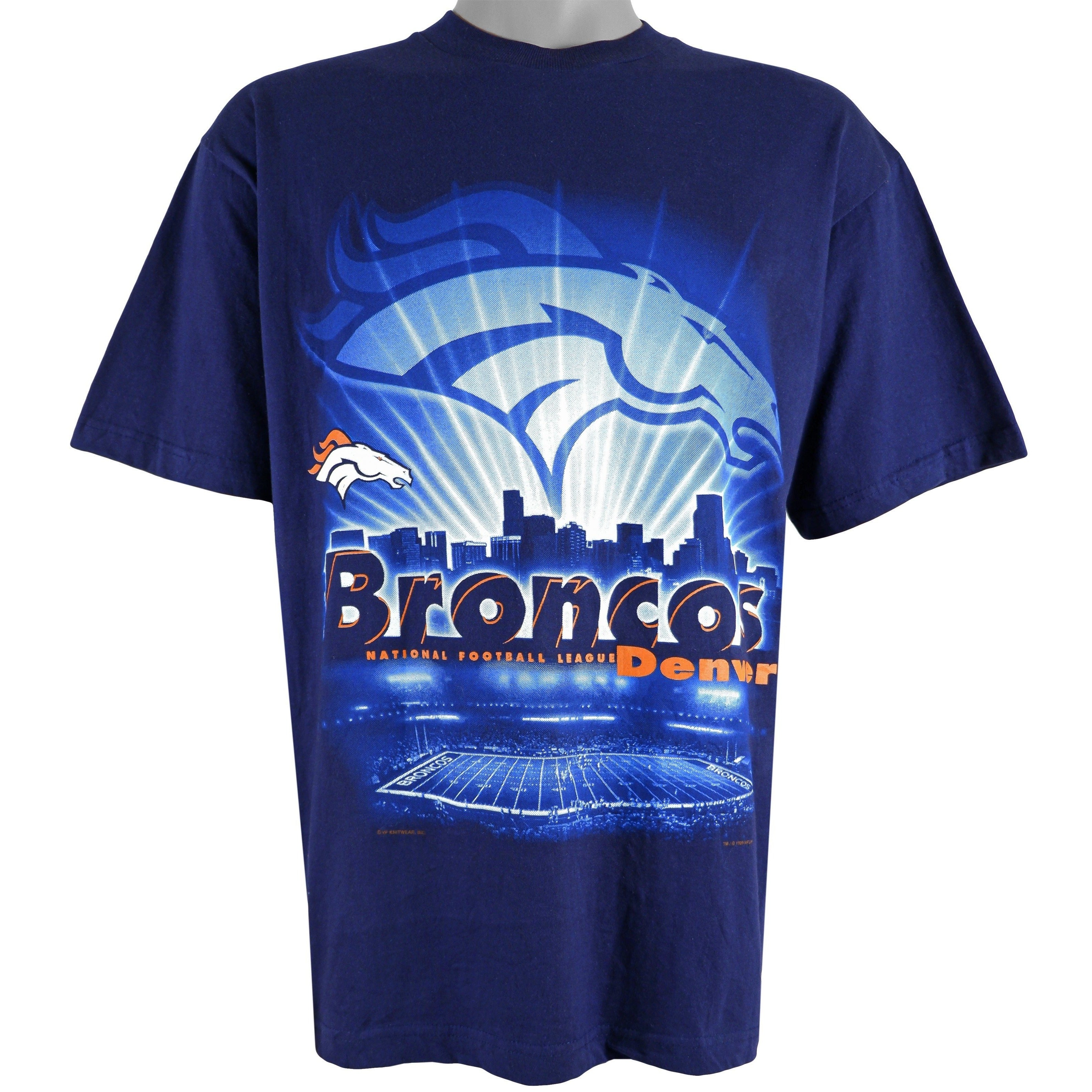 Nfl Denver Broncos Deadstock T-Shirt 1999 Vintage Style Hoodie Sweatshirt Reprinted Full Size Gifts for Fans