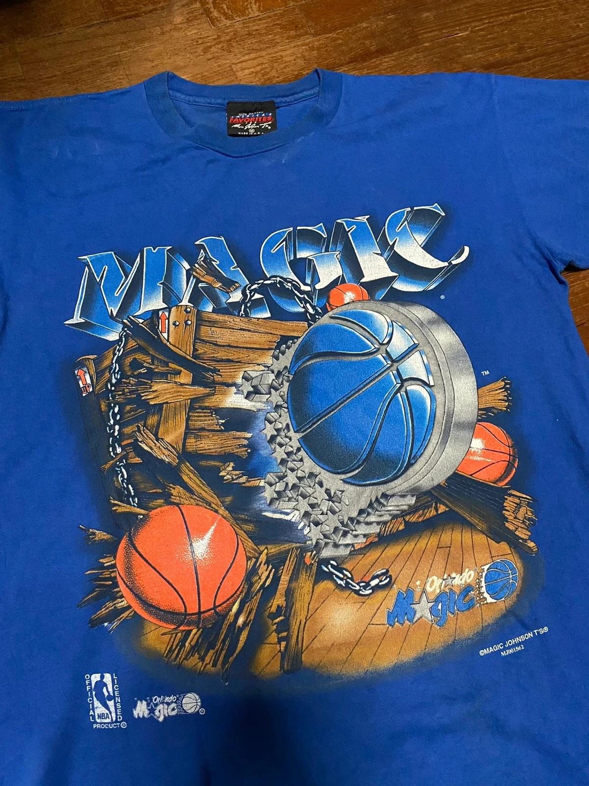 Vintage Style 91S Orlando Magic NBA Magic Johnson Shirt Hoodie Sweatshirt Reprinted Full Size Gifts for NBA Fans
