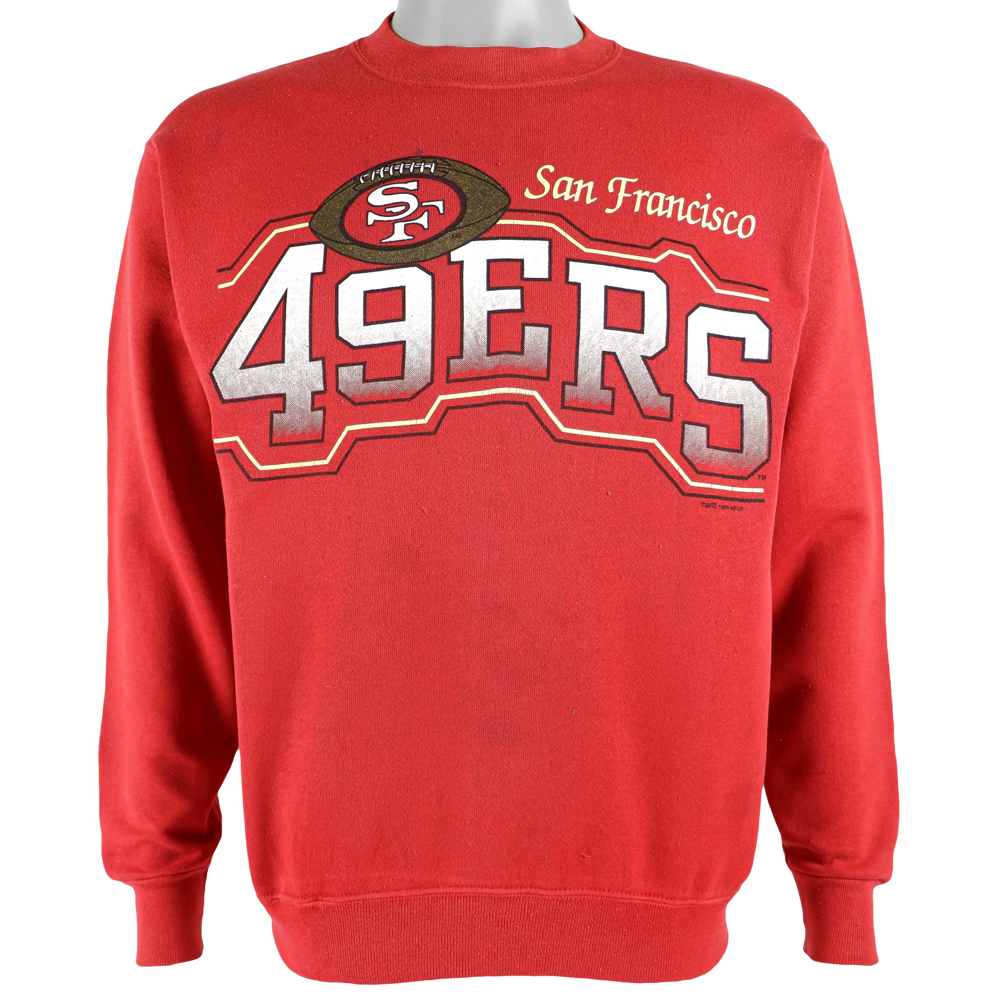Nfl San Francisco 49Ers Big Spell-Out Sweatshirt 1993 Vintage Style Hoodie Shirt Reprinted Full Size Gifts for Fans
