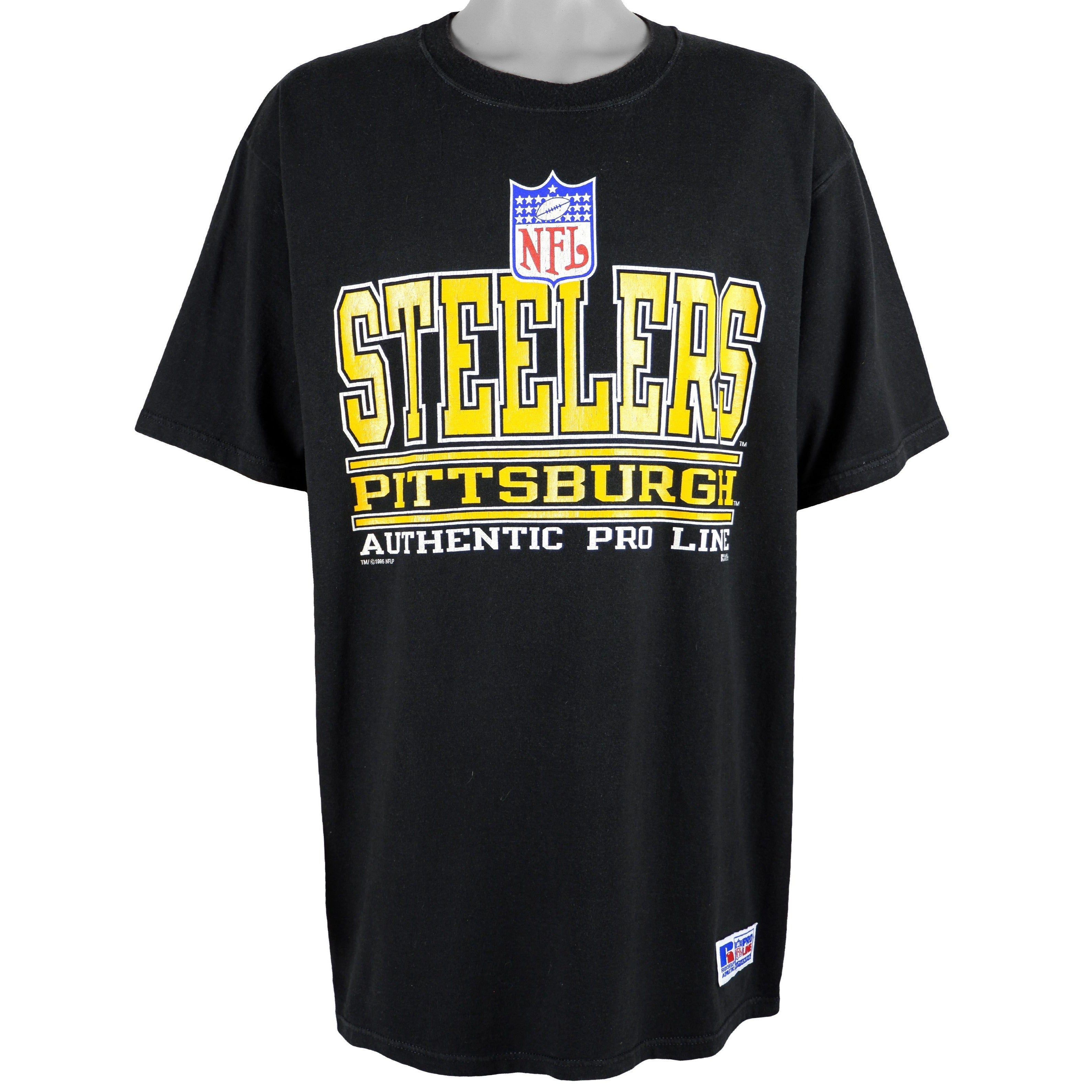Nfl Pittsburgh Steelers Spell-Out T-Shirt 1995 Vintage Style Hoodie Sweatshirt Reprinted Full Size Gifts for Fans