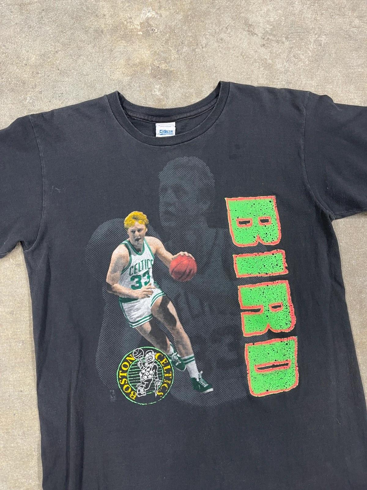 Vintage Style 90s Boston Celtics Larry Bird Shirt Hoodie Sweatshirt Reprinted Full Size Gifts for NBA Fans - Image 2
