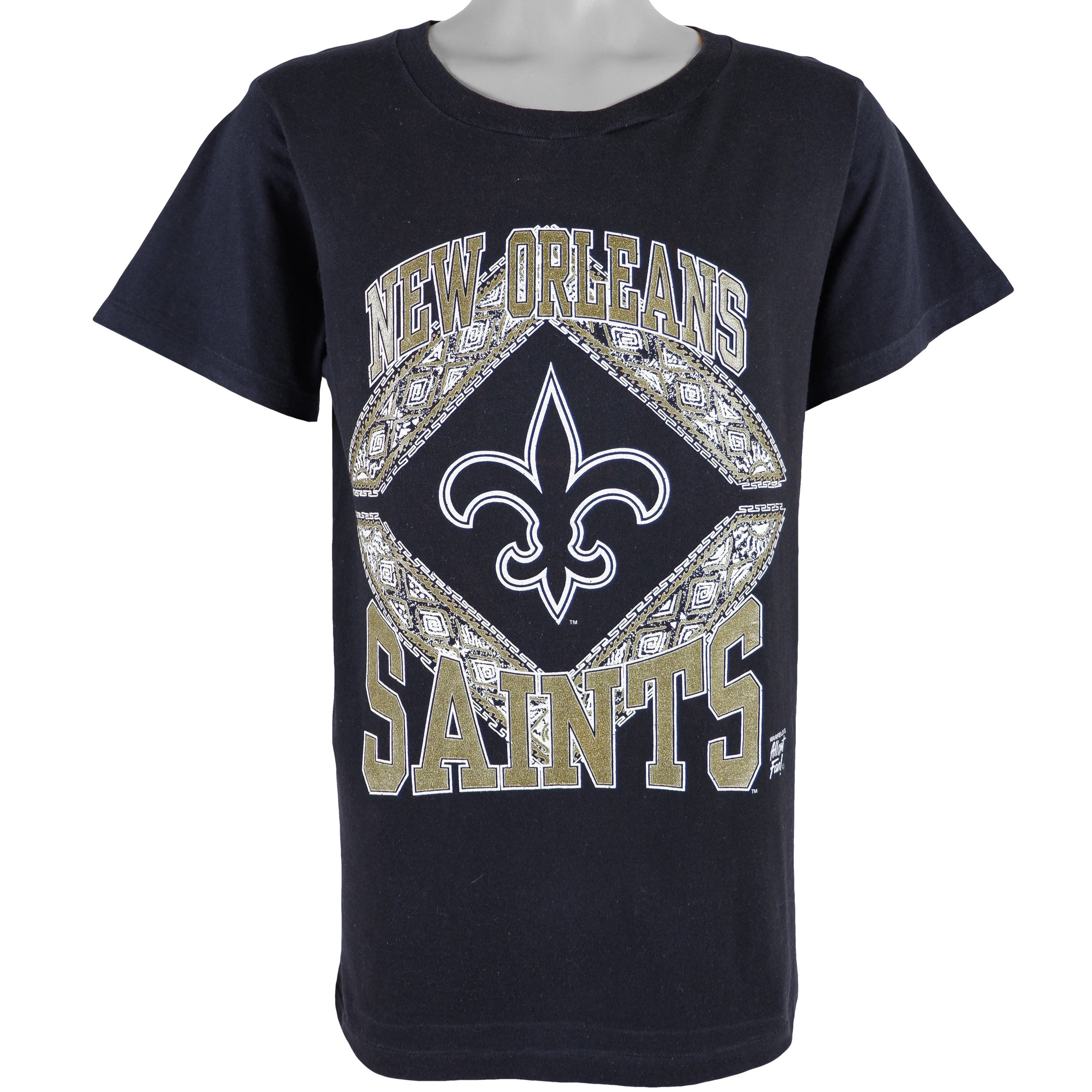Nfl New Orleans Saints Spell-Out T-Shirt 1990s Vintage Style Hoodie Sweatshirt Reprinted Full Size Gifts for Fans