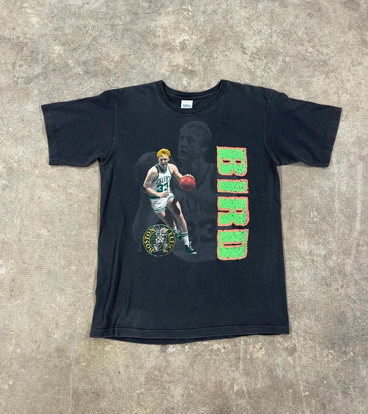 Vintage Style 90s Boston Celtics Larry Bird Shirt Hoodie Sweatshirt Reprinted Full Size Gifts for NBA Fans