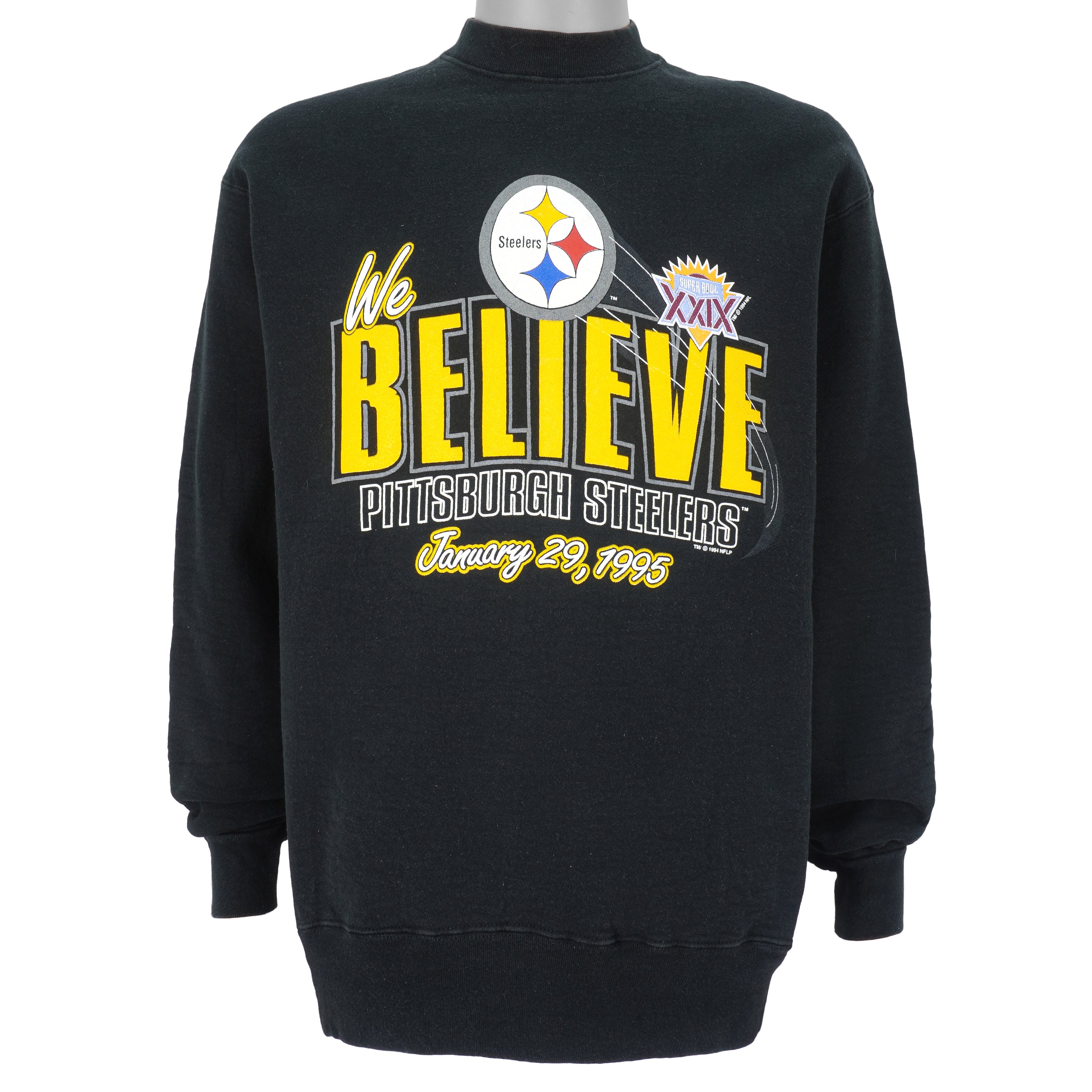 Nfl Pittsburgh Steelers Crew Neck Sweatshirt 1995 Vintage Style Hoodie Shirt Reprinted Full Size Gifts for Fans