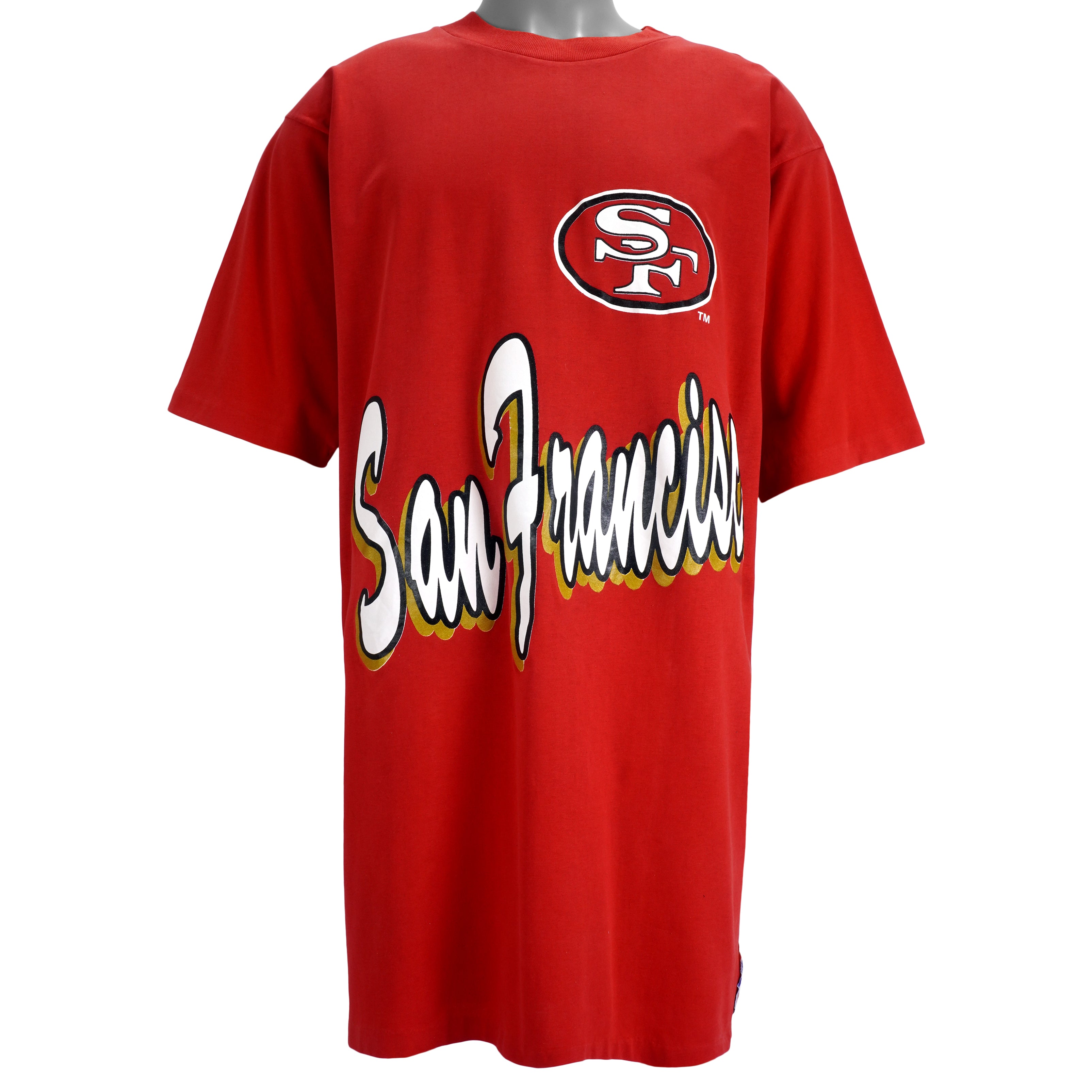 1990s Vintage Style NFL San Francisco 49Ers Spell-Out T-Shirt Hoodie Sweatshirt Reprinted Full Size Gifts for Fans