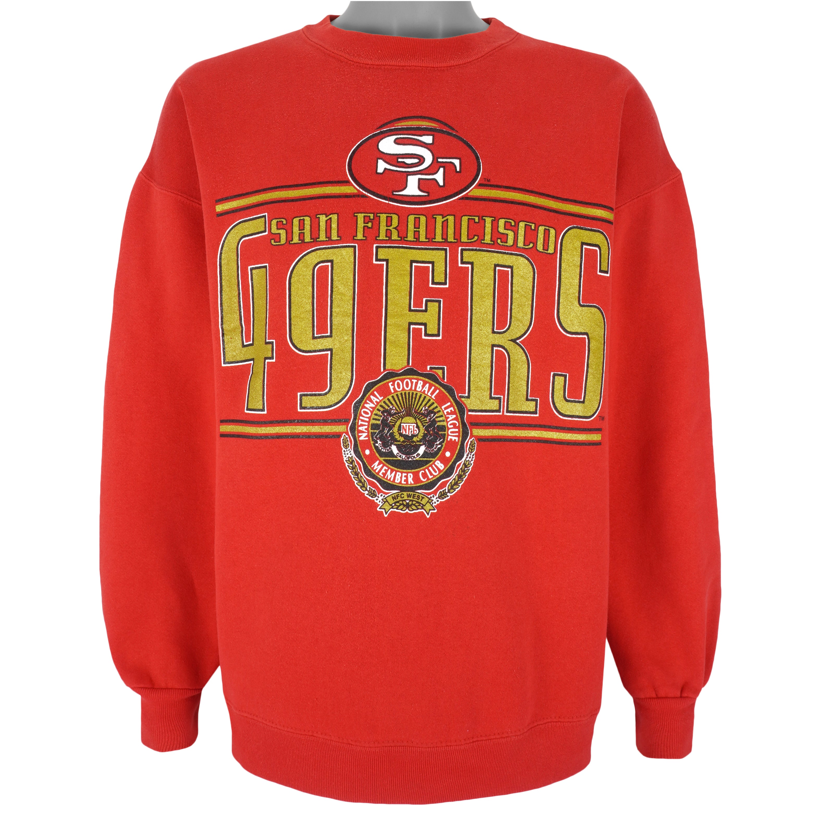 Nfl San Francisco 49Ers Crew Neck Sweatshirt 1990s Vintage Style Hoodie Shirt Reprinted Full Size Gifts for Fans