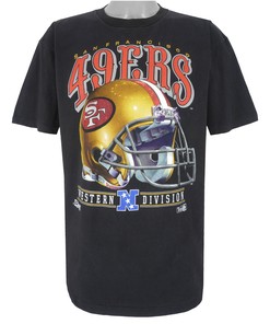 Nfl Black San Francisco 49Ers T-Shirt 1992 Vintage Style Hoodie Sweatshirt Reprinted Full Size Gifts for Fans