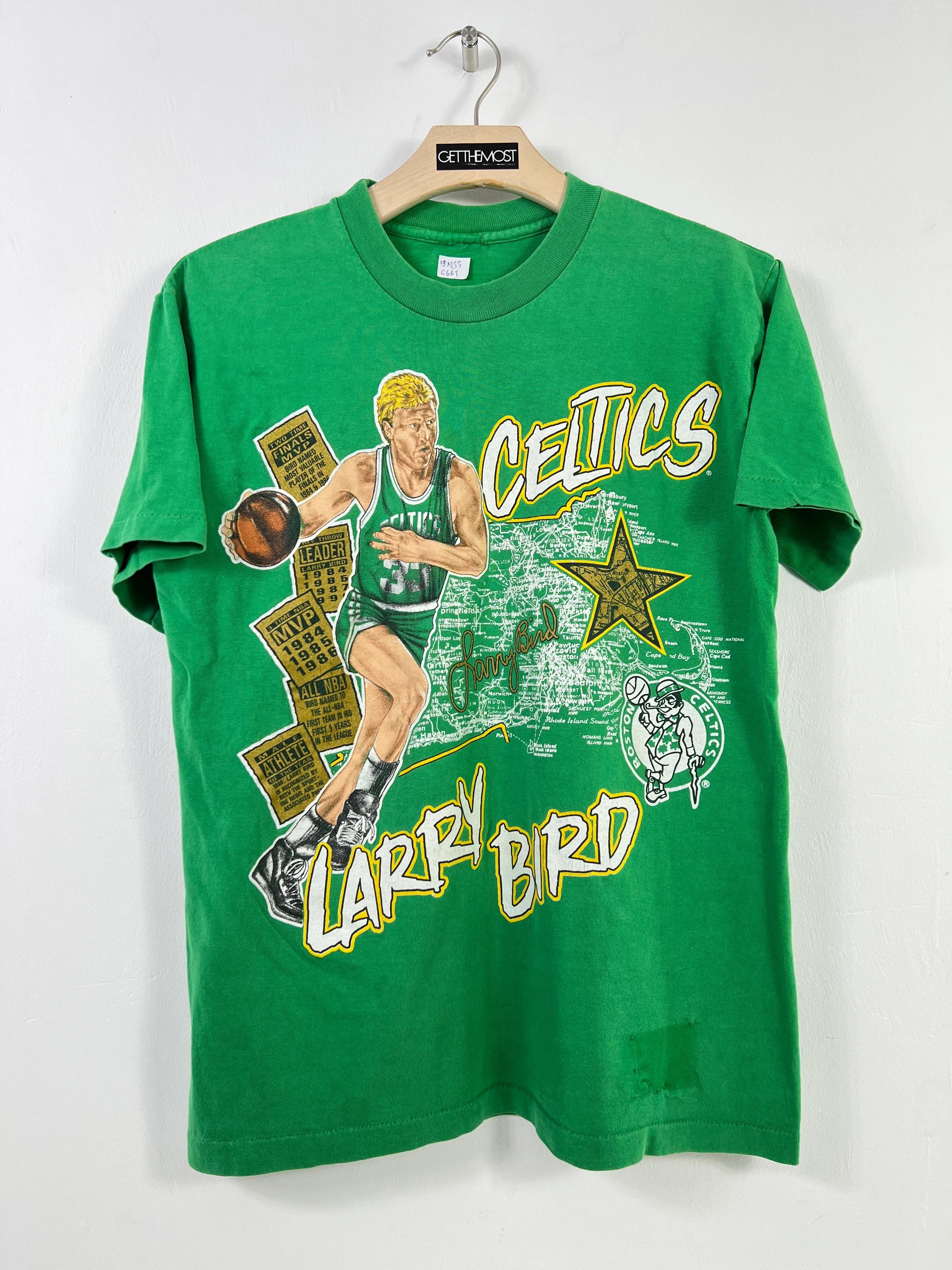 Vintage Style 90s NBA Legend Larry Bird Boston Celtics Shirt Sweatshirt Hoodie Reprinted Full Size Gifts for NBA Fans