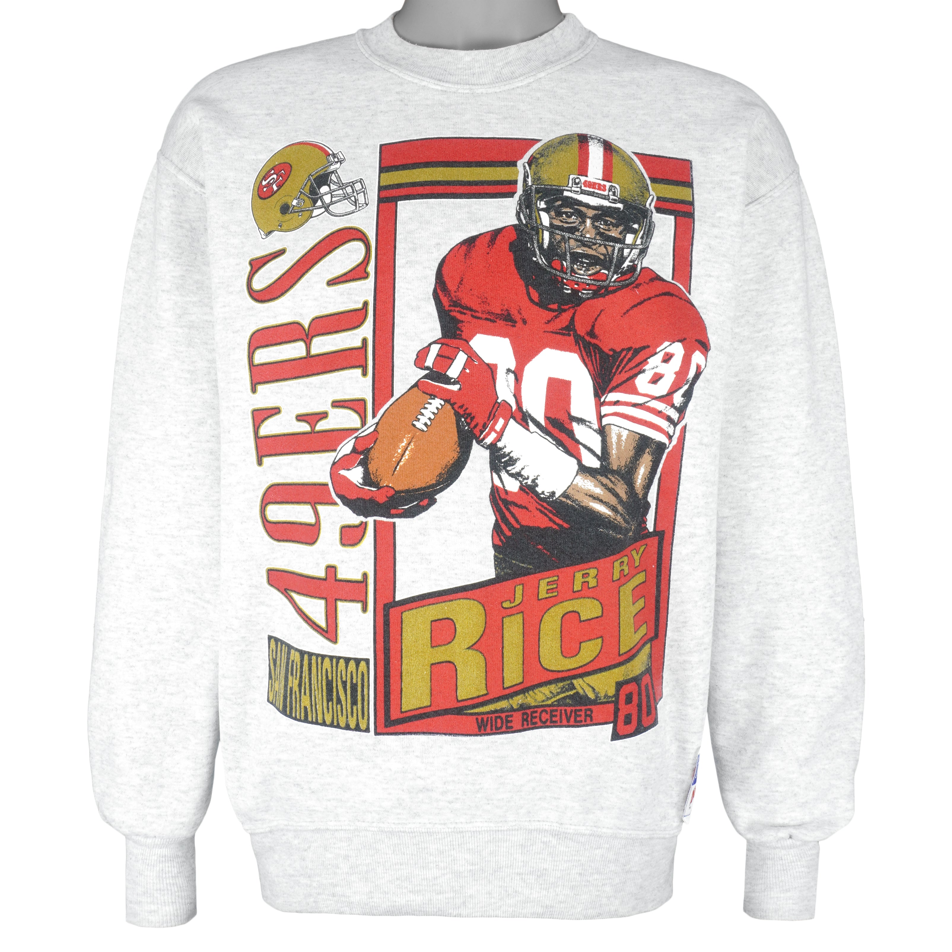 Nfl San Francisco 49Ers Jerry Rice Stat Sweatshirt 1990s Vintage Style Hoodie Shirt Reprinted Full Size Gifts for Fans