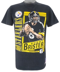 Nfl Pittsburgh Steelers Bubby Brister Stat T-Shirt 1990s Vintage Style Hoodie Sweatshirt Reprinted Full Size Gifts for Fans