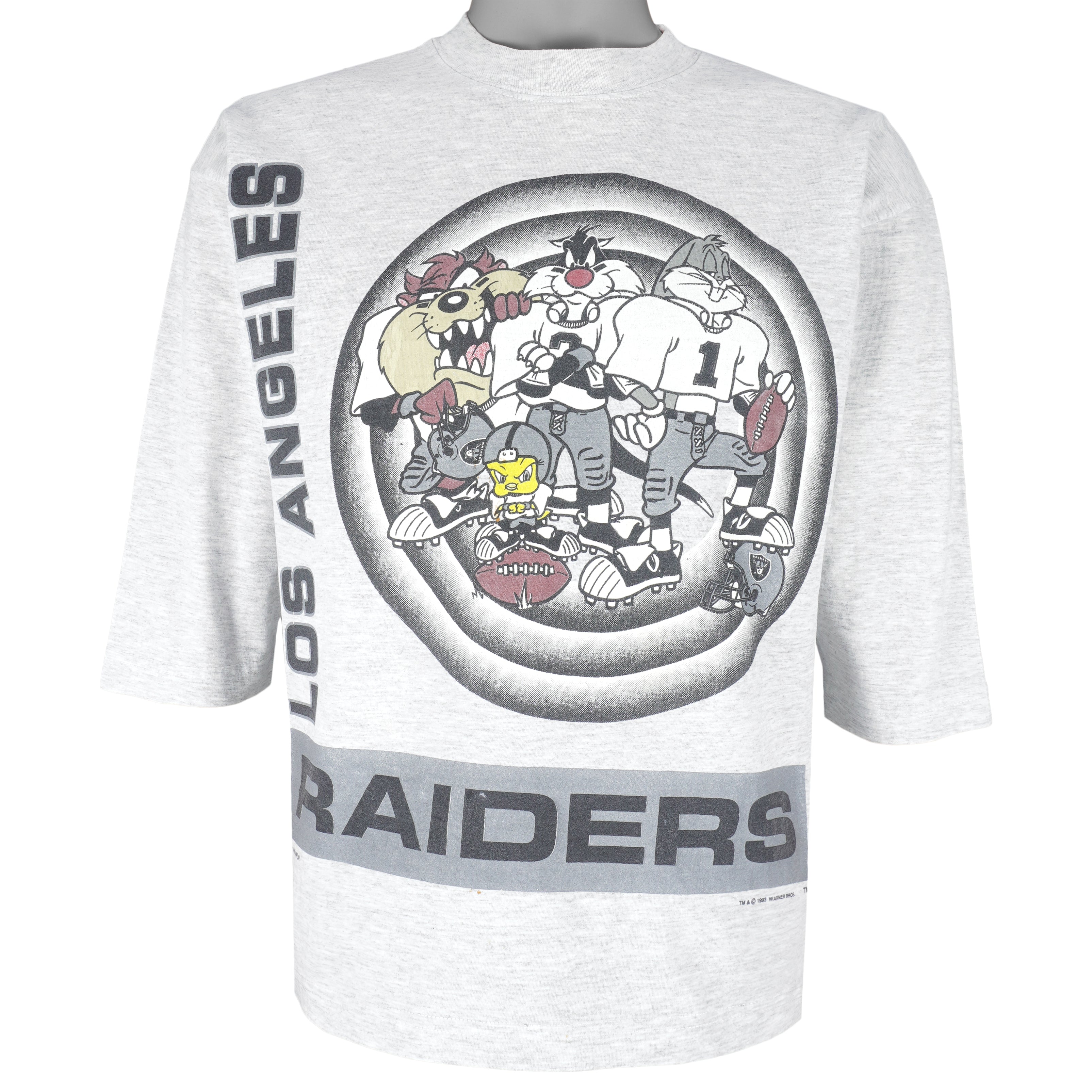 Nfl Los Angeles Raiders X Looney Tunes T-Shirt 1993 Vintage Style Hoodie Sweatshirt Reprinted Full Size Gifts for Fans