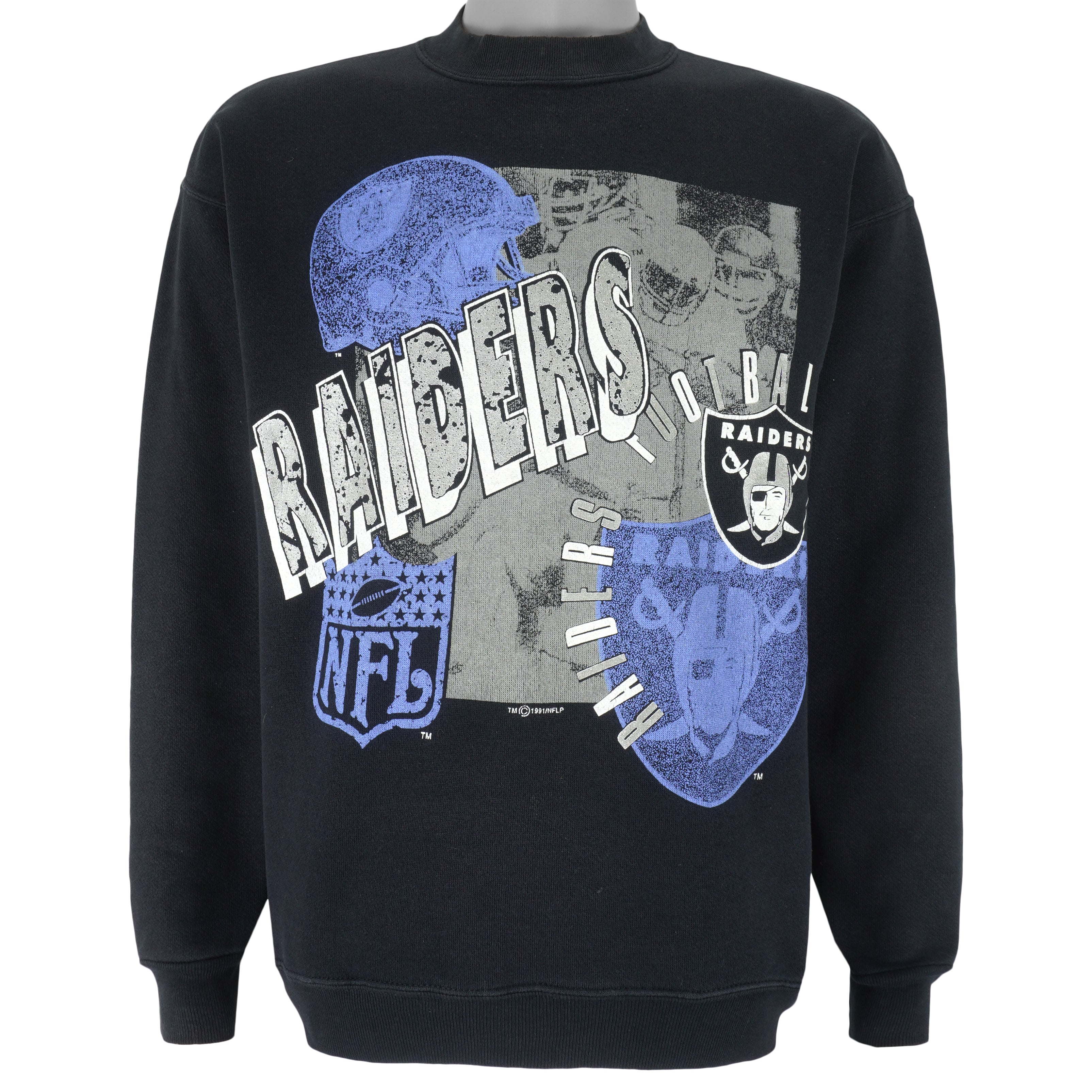 Nfl Los Angeles Raiders Crew Neck Sweatshirt 1991 Vintage Style Hoodie Sweatshirt Reprinted Full Size Gifts for Fans