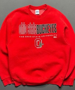 Vintage Style 90's Ohio State University Crewneck T-Shirt Sweatshirt Pullover Hoodie Reprinted Full Color Full Size