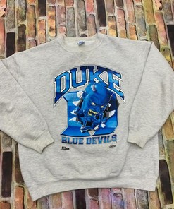 Vintage Style Duke Blue Devils T-Shirt Sweatshirt Pullover Hoodie Reprinted Full Color Full Size Gift for NCAA Fan