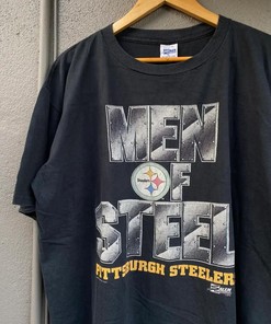 Vintage Style American Tee NFL Steelers T Shirt Hoodie Sweatshirt Full Size Full Color Gift for NFL Fans