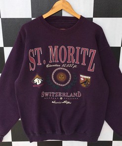 Vintage 90s St. Moritz Switzerland Sweatshirt, Jumper St Moritz Switzerland Crewneck, Big Logo St Moritz Switzerland Shirt