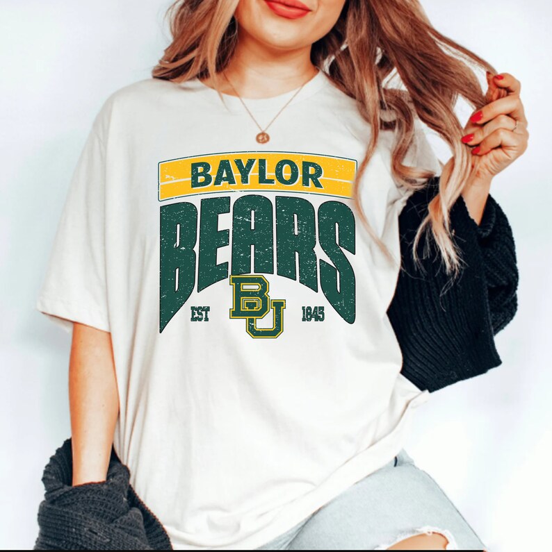 Vintage Baylor Bears Est 1845 Sweatshirt, Baylor University Shirt, NCAA Basketball, Vintage Shirt Hoodie Gifts for Fans - Image 3