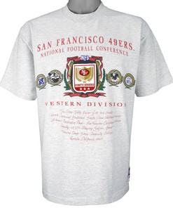 Nfl San Francisco 49Ers T-Shirt 1990s Vintage Style Hoodie Sweatshirt Reprinted Full Size Gifts for Fans