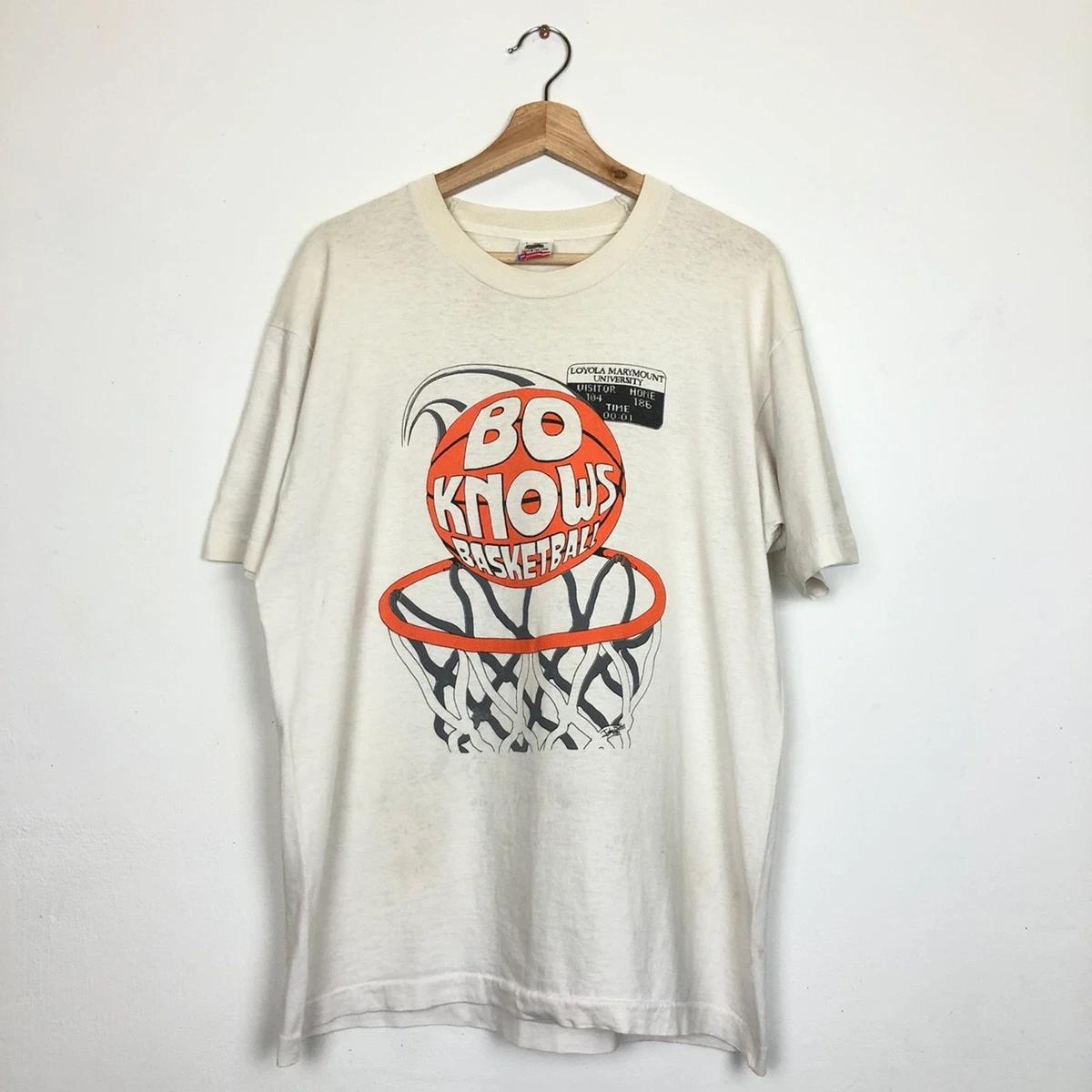Vintage Style Bo Jackson Bo Knows Basketball Shirt Hoodie Sweatshirt Reprinted Full Size Gifts for NBA Fans