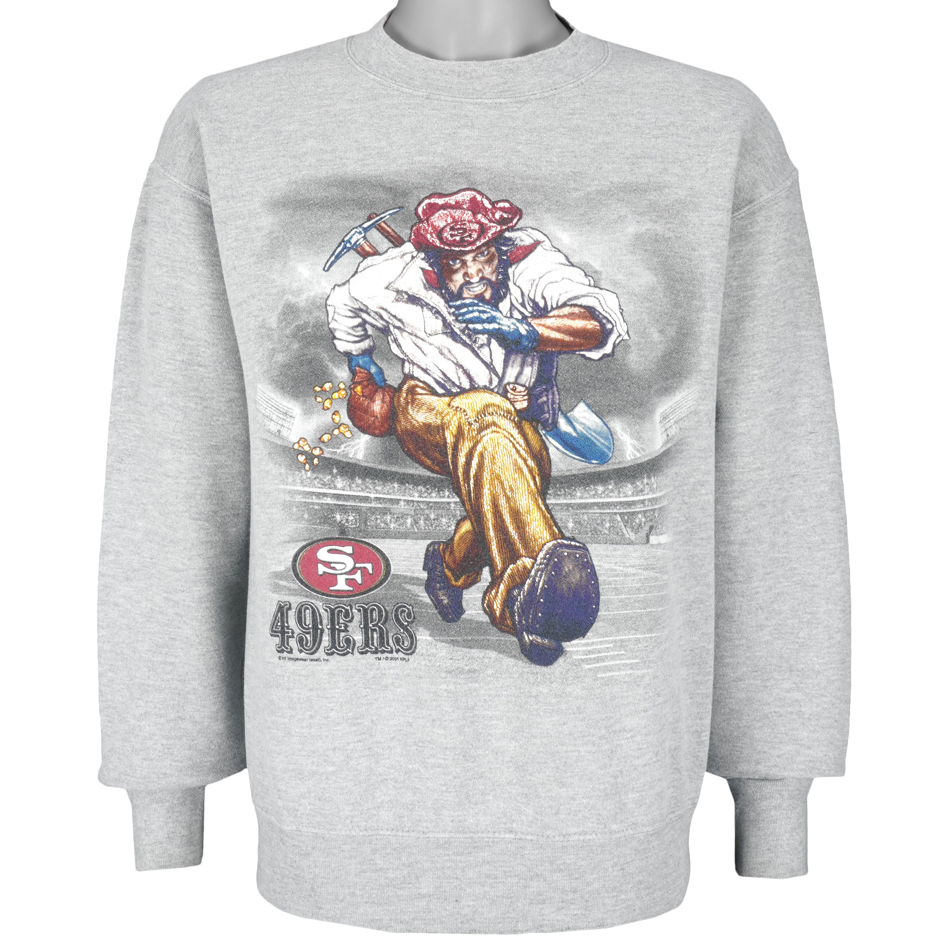 Nfl San Francisco 49Ers Crew Neck Sweatshirt 2001 Vintage Style Hoodie Sweatshirt Reprinted Full Size Gifts for Fans