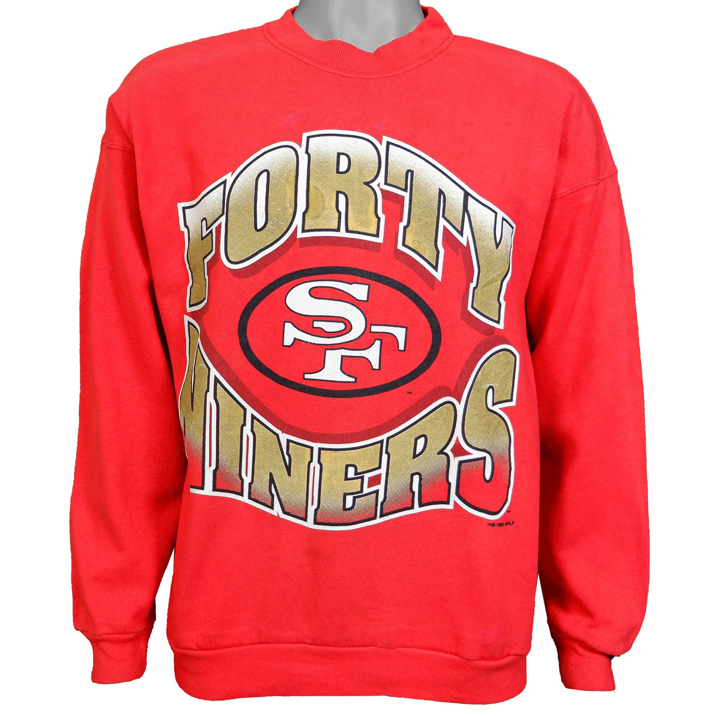 Nfl San Francisco 49Ers Big Spell-Out Sweatshirt 1990s Vintage Style Hoodie Shirt Reprinted Full Size Gifts for Fans
