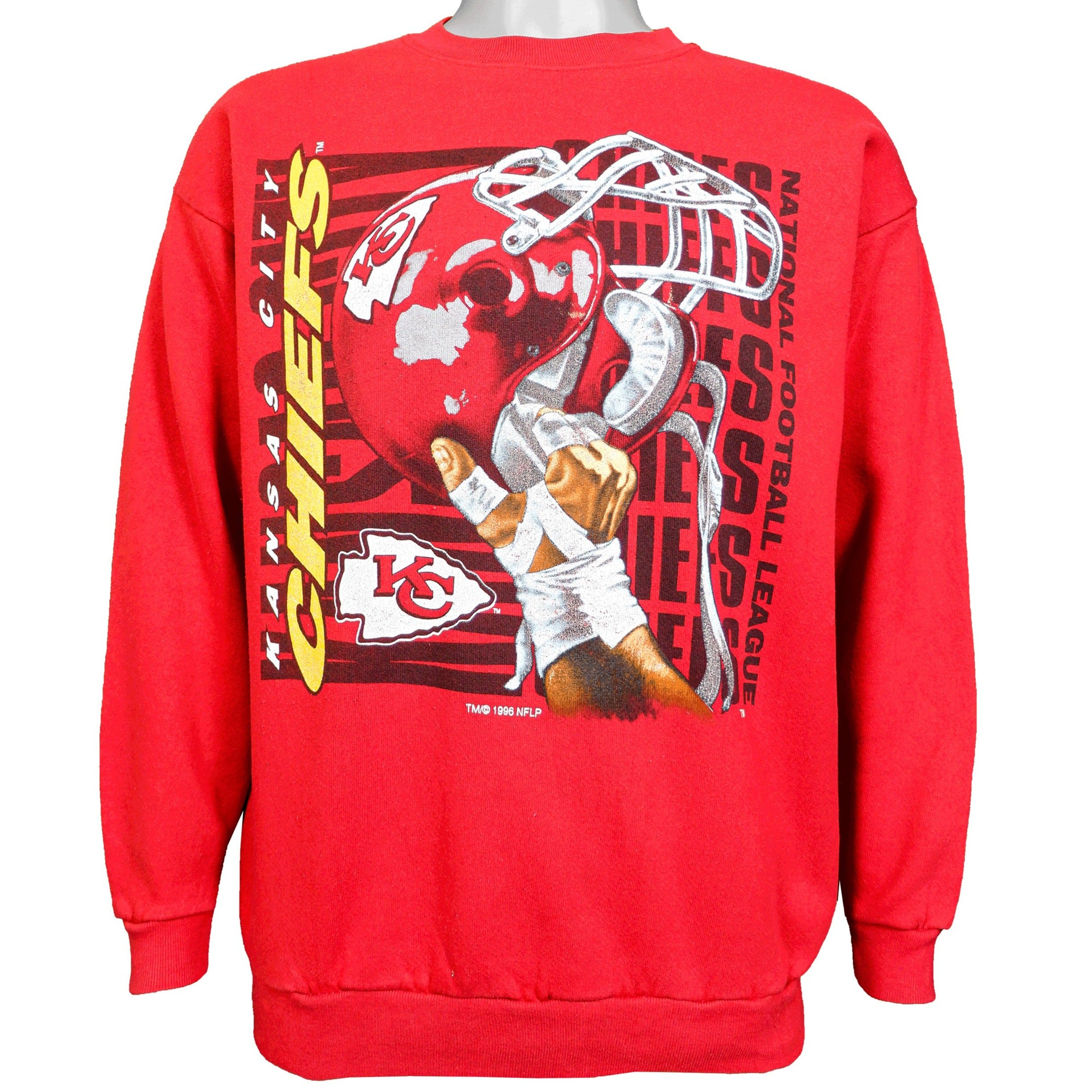 Nfl Kansas City Chiefs Crew Neck Sweatshirt 1996 Vintage Style Hoodie Shirt Reprinted Full Size Gifts for Fans