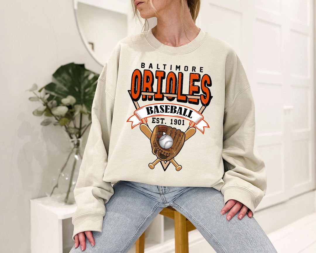 Baltimore Baseball Crewneck Sweatshirt, Vintage Baltimore Baseball Shirt, Baltimore MLBShirt, Baltimore Fan Shirt