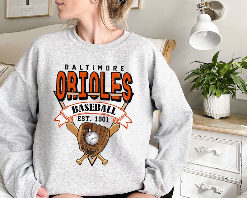 Baltimore Baseball Crewneck Sweatshirt, Vintage Baltimore Baseball Shirt, Baltimore MLBShirt, Baltimore Fan Shirt - Image 2