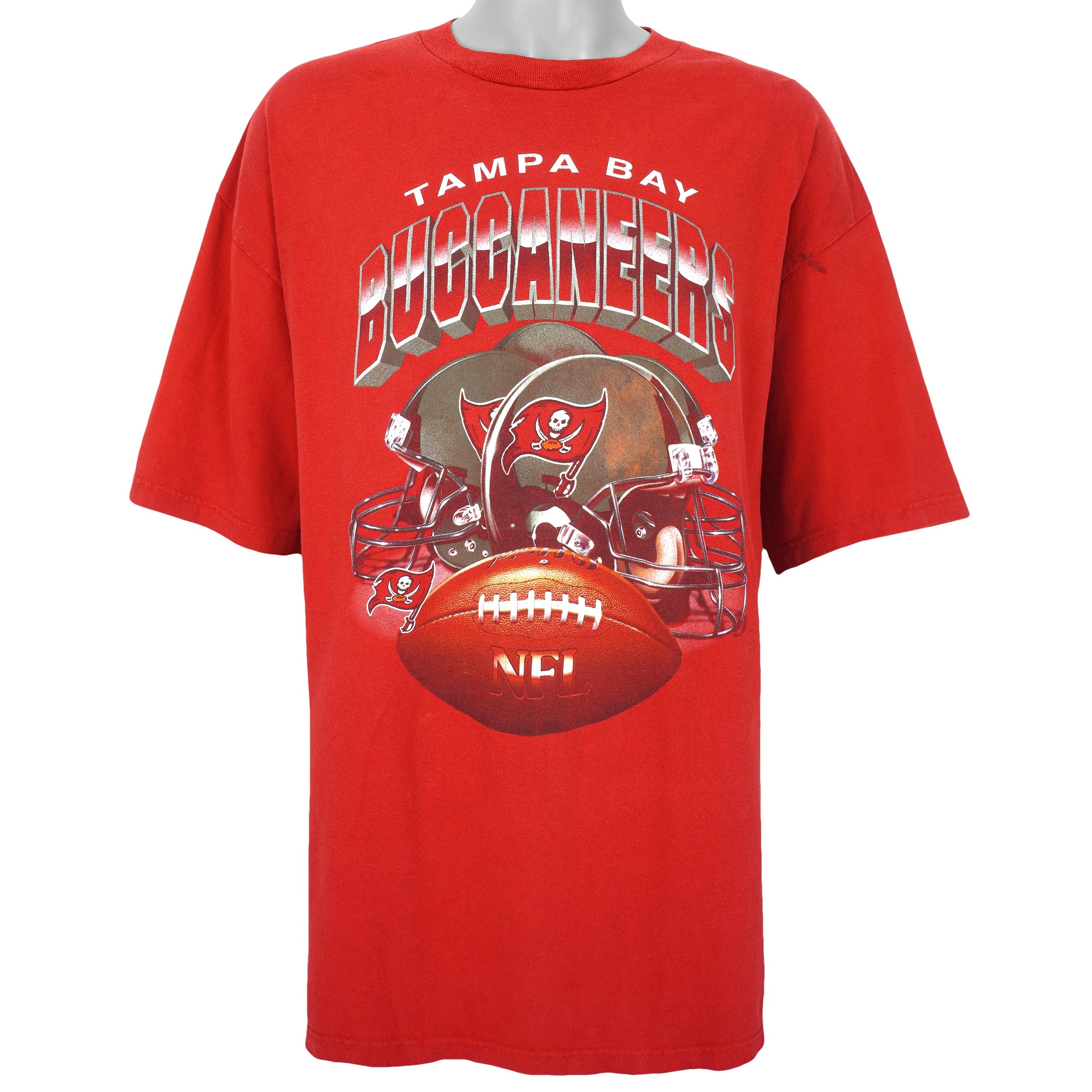 Nfl Tampa Bay Buccaneers Spell-Out T-Shirt 1990s Vintage Style Hoodie Sweatshirt Reprinted Full Size Gifts for Fans