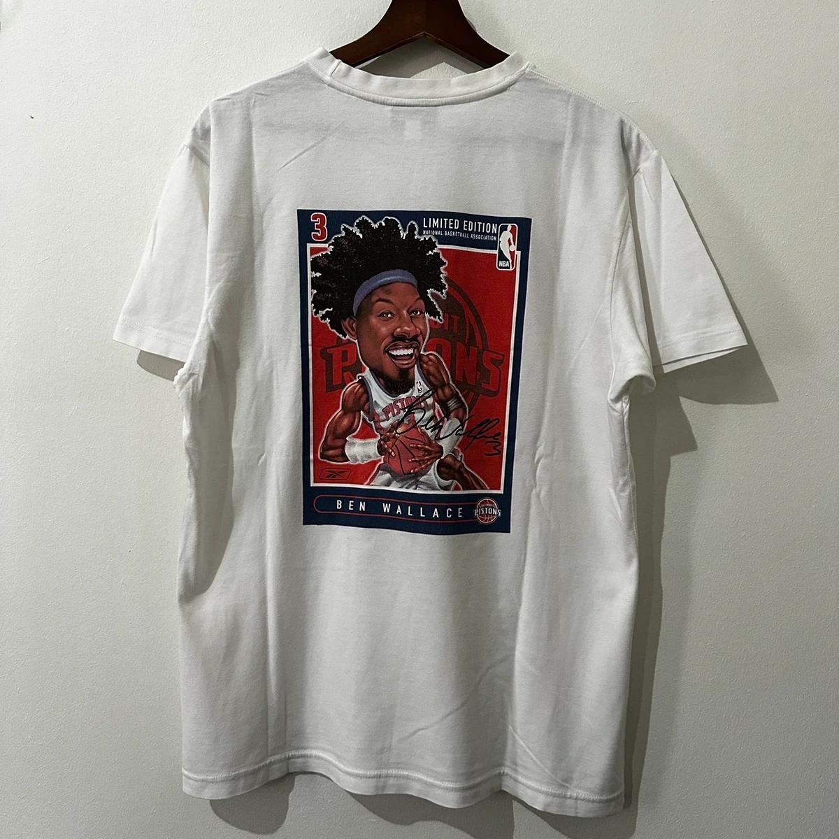 Vintage Style Ben Wallace Detroit Pistons Shirt Hoodie Sweatshirt Reprinted Full Size Gifts for NBA Fans