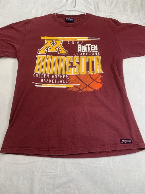 Vintage 1997 Minnesota Gophers Jansport Tshirt, Minnesota Golden Gophers Basketball Fan Shirt for NCAA Fans