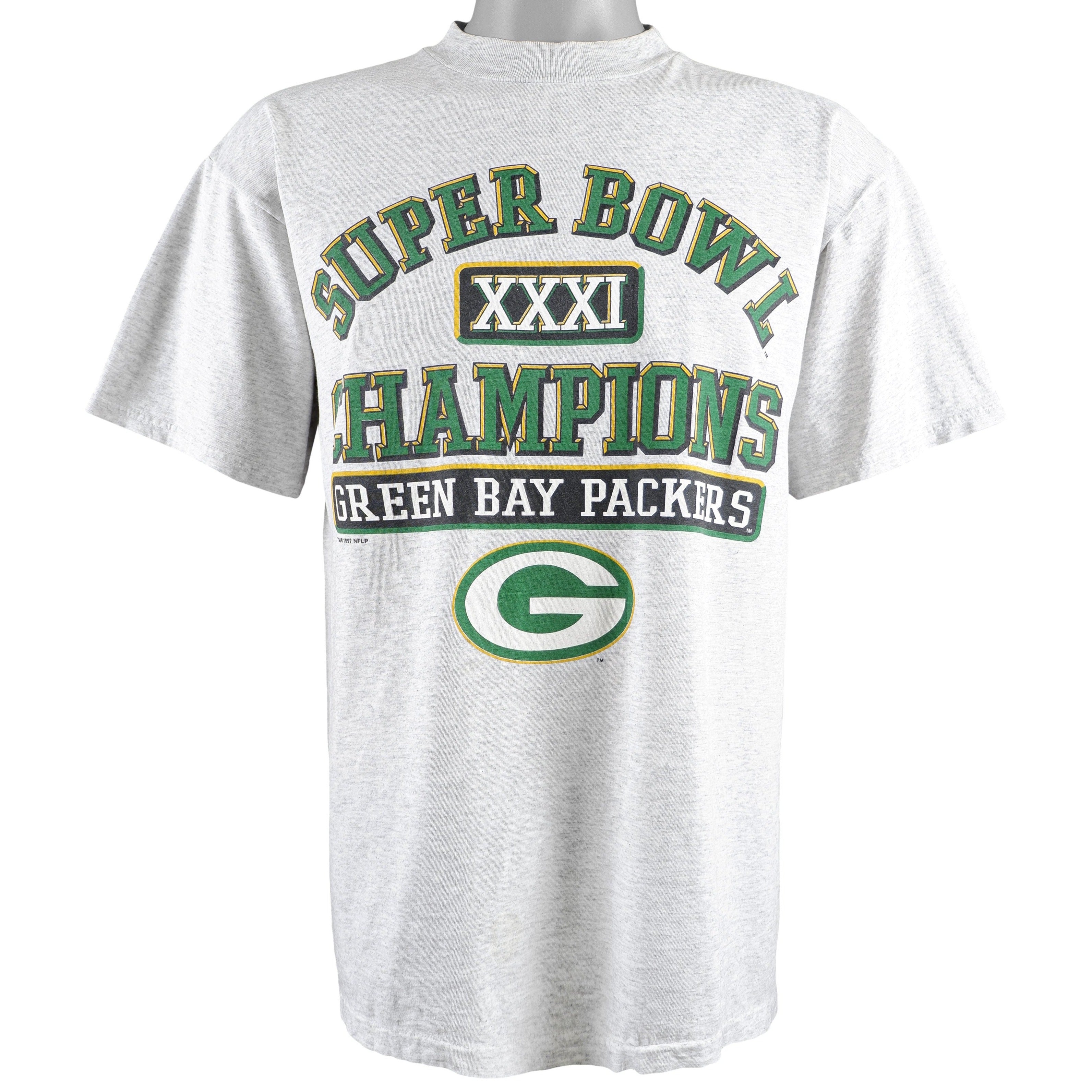 1997 Vintage Style NFL Green Bay Packers, Super Bowl Xxxi Champions T-Shirt Hoodie Sweatshirt Reprinted Full Size Gifts for Fans