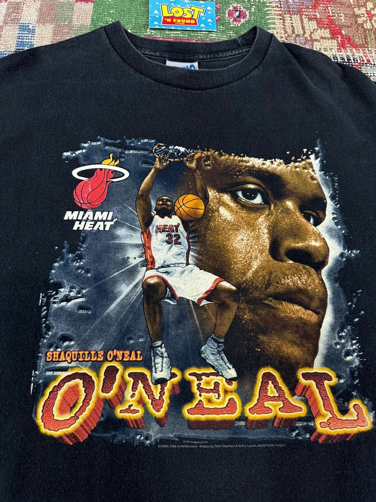 2004 Vintage Style NBA Miami Heat Shaquille O’Neal Basketball Shirt Hoodie Sweatshirt Reprinted Full Size Gifts for NBA Fans - Image 2
