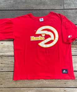Vintage Style 90s NBA Atlanta Hawks Starter Boxy Fit Shirt Hoodie Sweatshirt Reprinted Full Size Gifts for NBA Fans