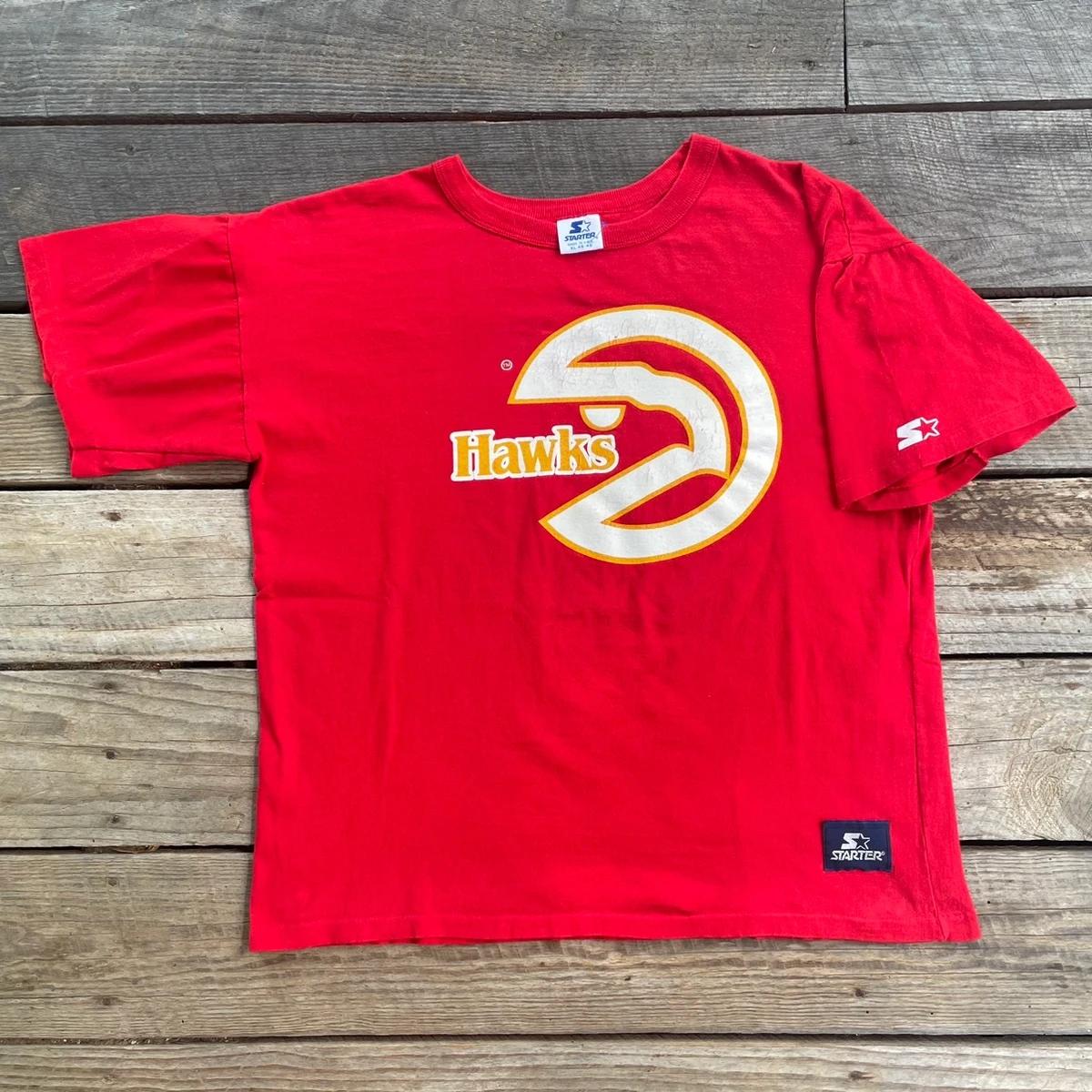 Vintage Style 90s NBA Atlanta Hawks Starter Boxy Fit Shirt Hoodie Sweatshirt Reprinted Full Size Gifts for NBA Fans