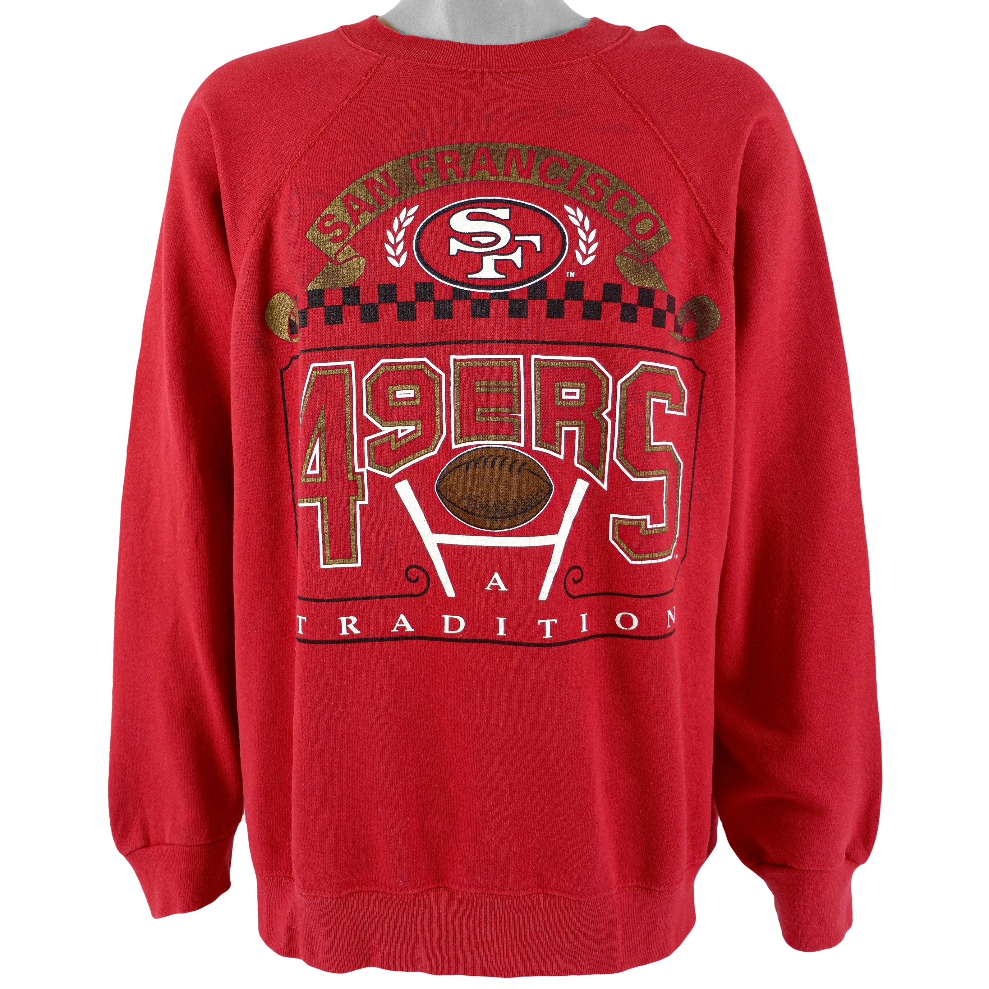 1990s Vintage Style NFL San Francisco 49Ers Crew Neck Sweatshirt Hoodie Shirt Reprinted Full Size Gifts for Fans
