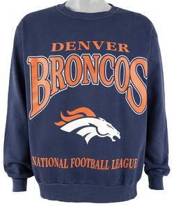 Nfl Denver Broncos Crew Neck Sweatshirt 1999 Vintage Style Hoodie Shirt Reprinted Full Size Gifts for Fans