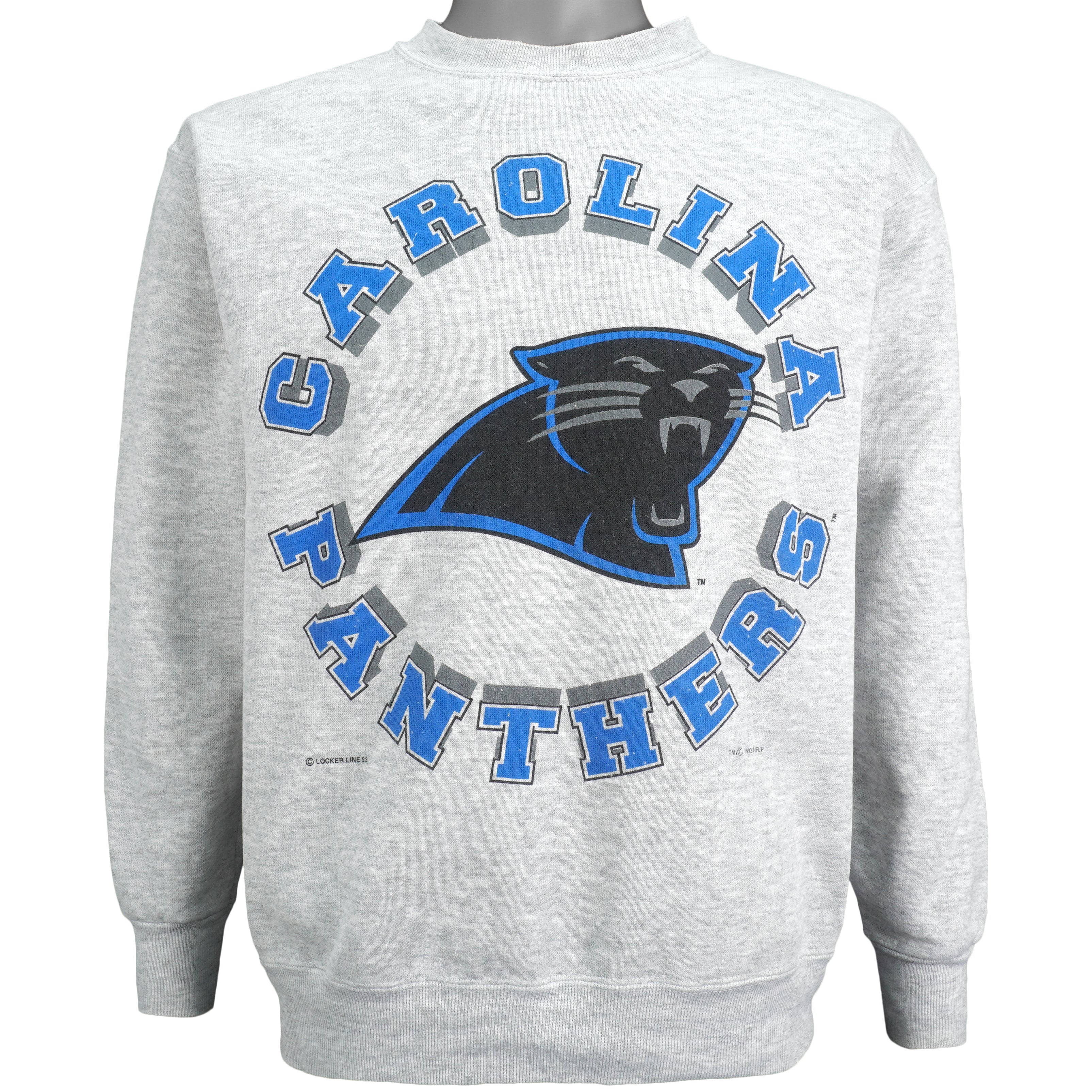 Nfl Carolina Panthers Crew Neck Sweatshirt 1993 Vintage Style Hoodie Shirt Reprinted Full Size Gifts for Fans