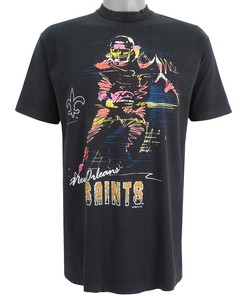 Nfl New Orleans Saints Spell-Out T-Shirt 1991 Vintage Style Hoodie Sweatshirt Reprinted Full Size Gifts for Fans