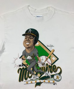Vintage Style Oakland Athletics Mark Mcgwire Caricature T-Shirt Hoodie Sweatshirt Full Size Full Color
