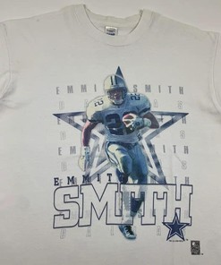 Vintage Style 90s Official Fan Emmitt Smith Dallas Cowboys T Shirt Hoodie Sweatshirt Full Size Full Color Gift for NFL Fans