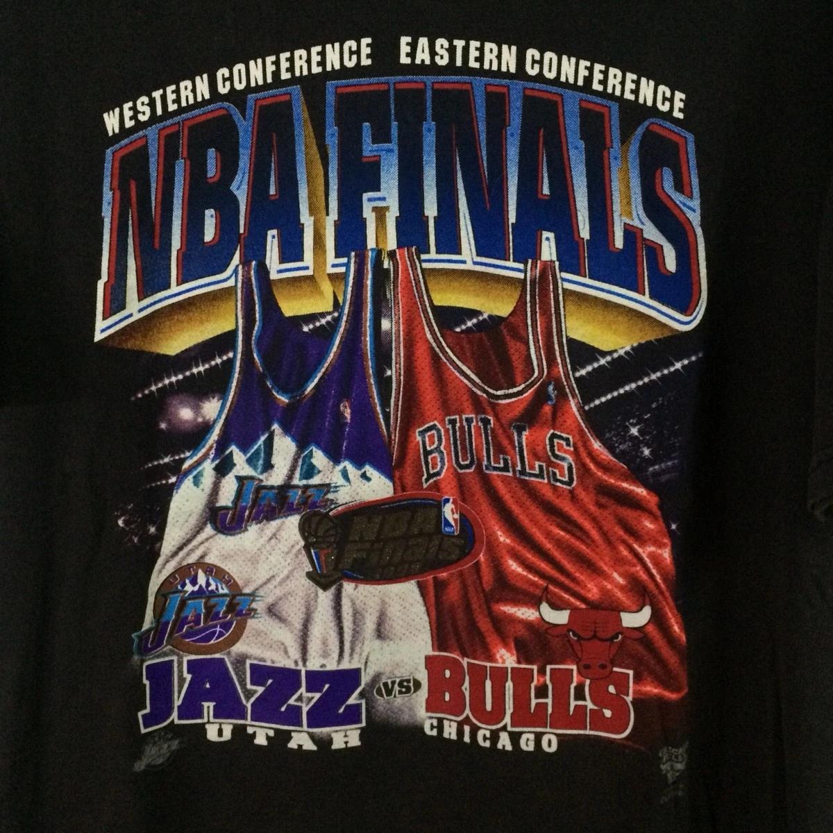 Vintage Style 1998 NBA Finals Utah Jazz Vs Chicago Bulls Magic Shirt Hoodie Sweatshirt Reprinted Full Size Gifts for NBA Fans - Image 2
