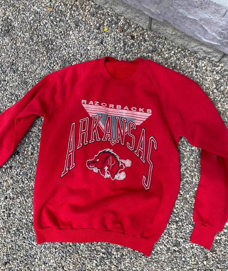90s Vintage Arkansas Razorbacks Sweatshirt: University of Arkansas Razorbacks Shirt Gift for Him Or Her