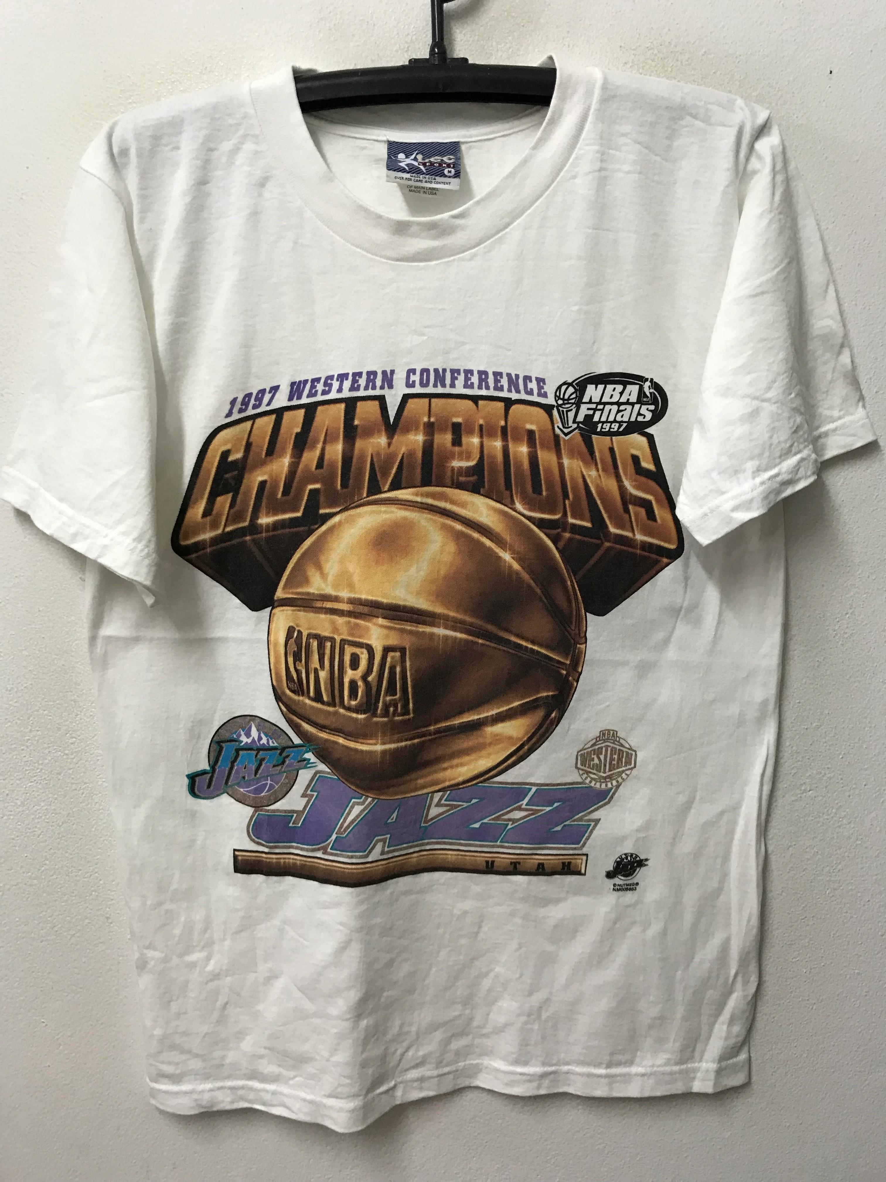 Vintage Style 90s 1997 Utah Jazz Champions NBA Shirt Sweatshirt Hoodie Reprinted Full Size Gifts for NBA Fans