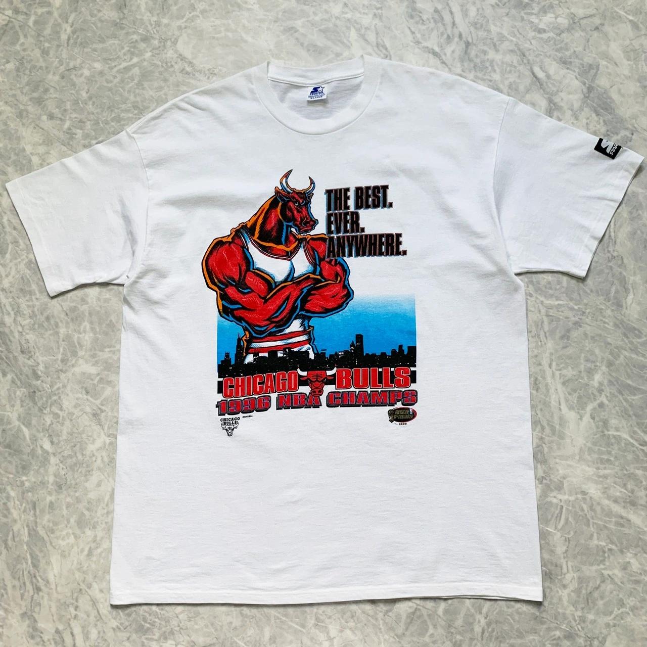 Vintage Style 90s Chicago Bulls 1996 NBA Champs Starter Shirt Hoodie Sweatshirt Reprinted Full Size Gifts for NBA Fans