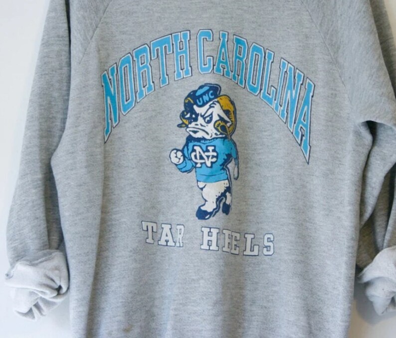 Vintage 90s University of North Carolina Tar Heels Sweatshirt, Vintage 90s Shirt, Gift for Her, Gift for Him - Image 2