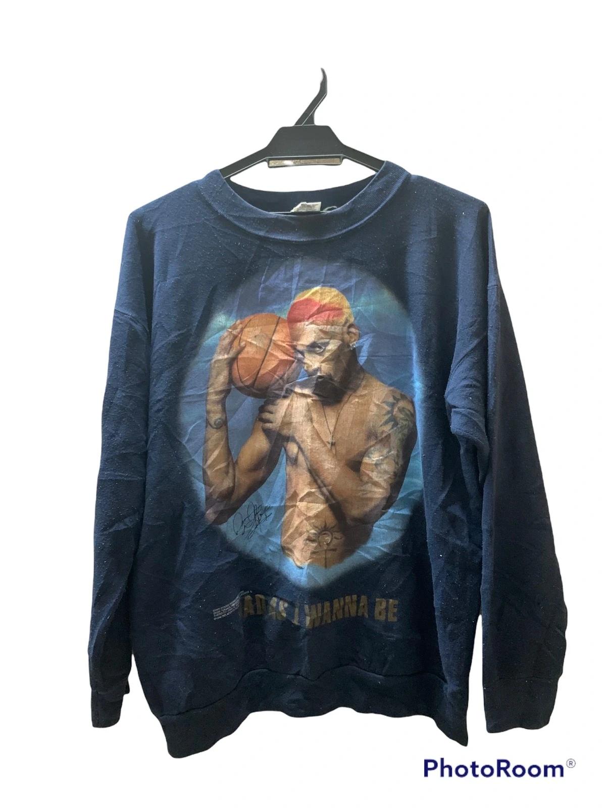 Vintage Style 90's Dennis Rodman Bad As I Wanna Be Shirt Hoodie Sweatshirt Reprinted Full Size Gifts for NBA Fans